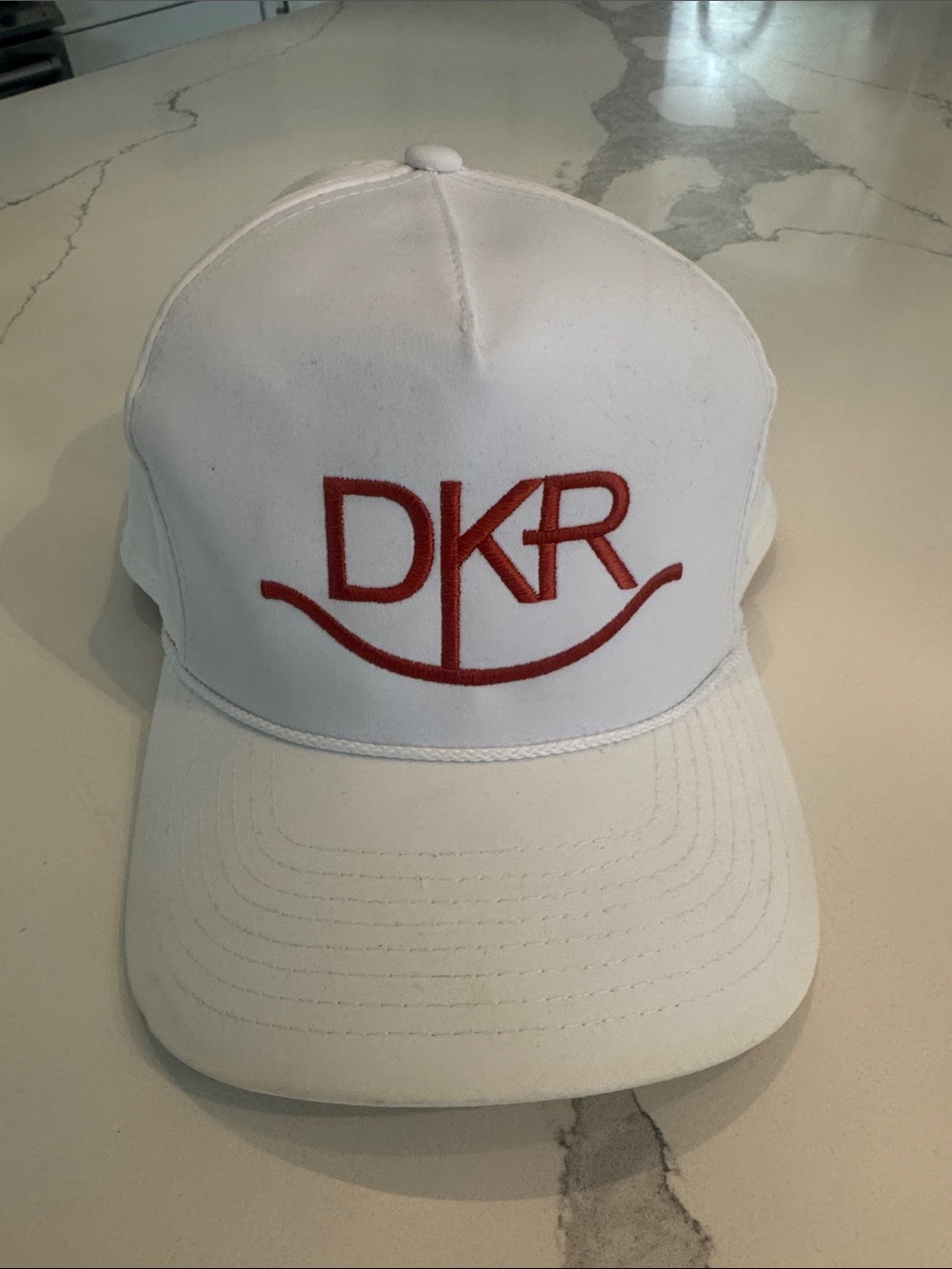 Texas Longhorn White Baseball Cap with burnt orange DKR Embroidery
